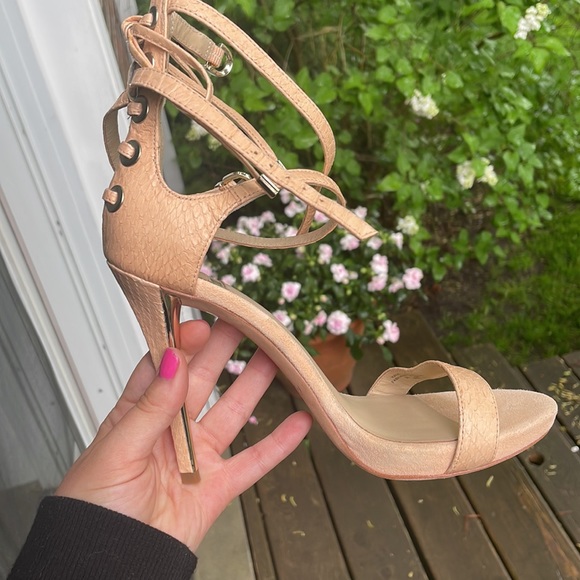 Tie Bow Lace Marciano Heels Peep Toe Sandals Strappy Tie - Picture 10 of 12